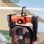 X3 Outdoor Portable Fan USB Charging Air Cooling Fan with LED Night Lamp – TPU