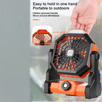 X3 Outdoor Portable Fan USB Charging Air Cooling Fan with LED Night Lamp – TPU