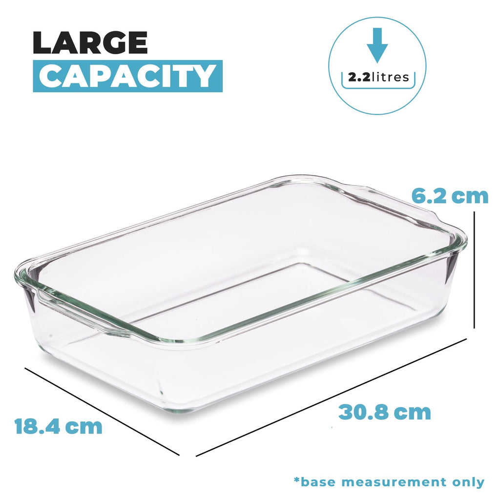 2.2L Borosilicate Glass Lasagne Dish with Lid
