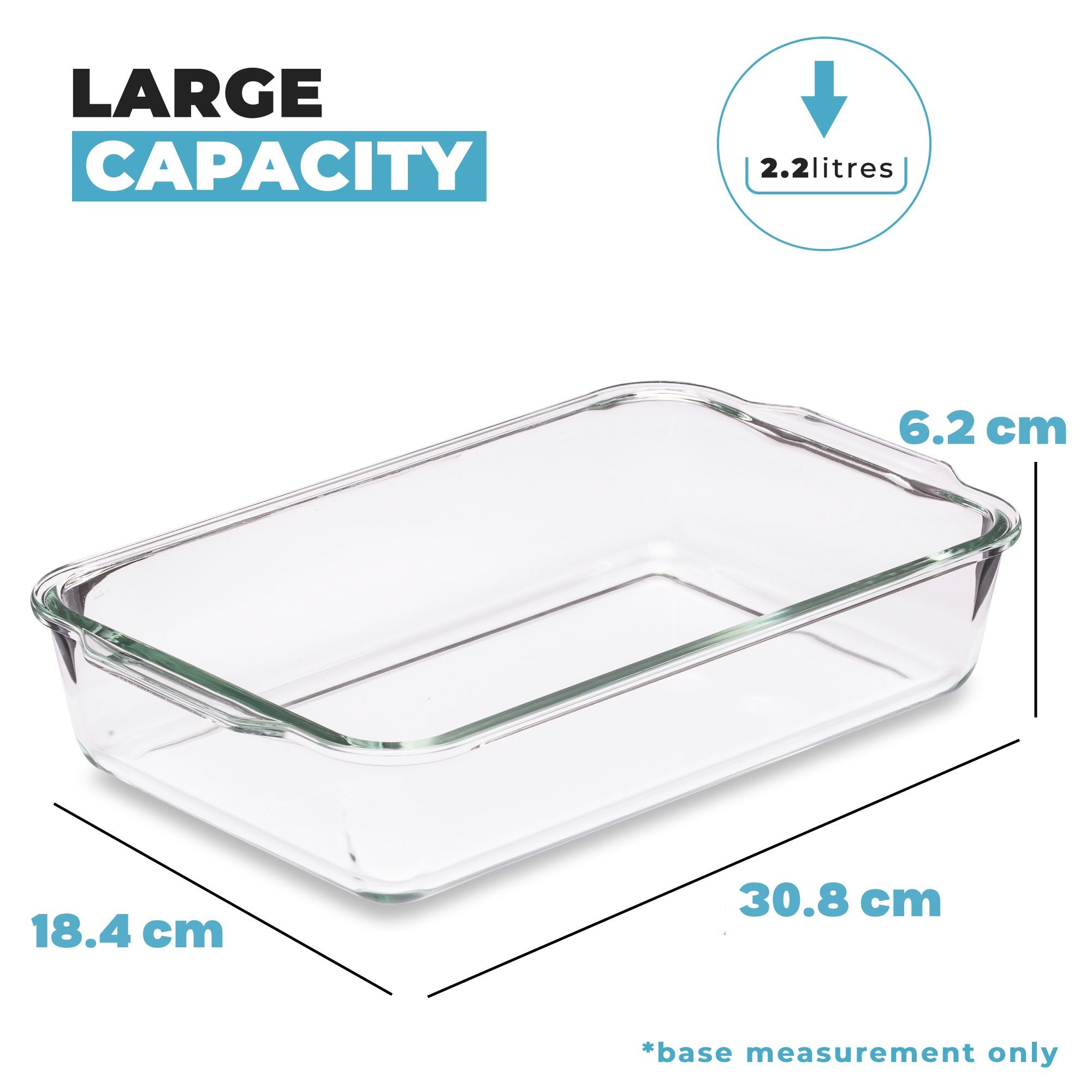 2.2L Borosilicate Glass Lasagne Dish with Lid