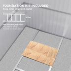 8.5 x 6ft Galvanised Steel Garden Shed with Foundation Kit, Grey