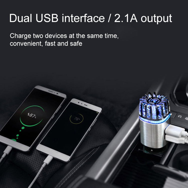 2 in 1 Car Negative-ion Aromatherapy Air Purifier Humidifier + Dual USB Port Car Charger