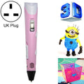 Hand-held 3D Printing Pen, UK Plug, UK Plug UK Plug Pink