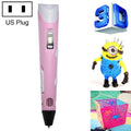 Hand-held 3D Printing Pen, US Plug, US Plug US Plug Pink