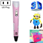 Hand-held 3D Printing Pen, US Plug, US Plug US Plug Pink
