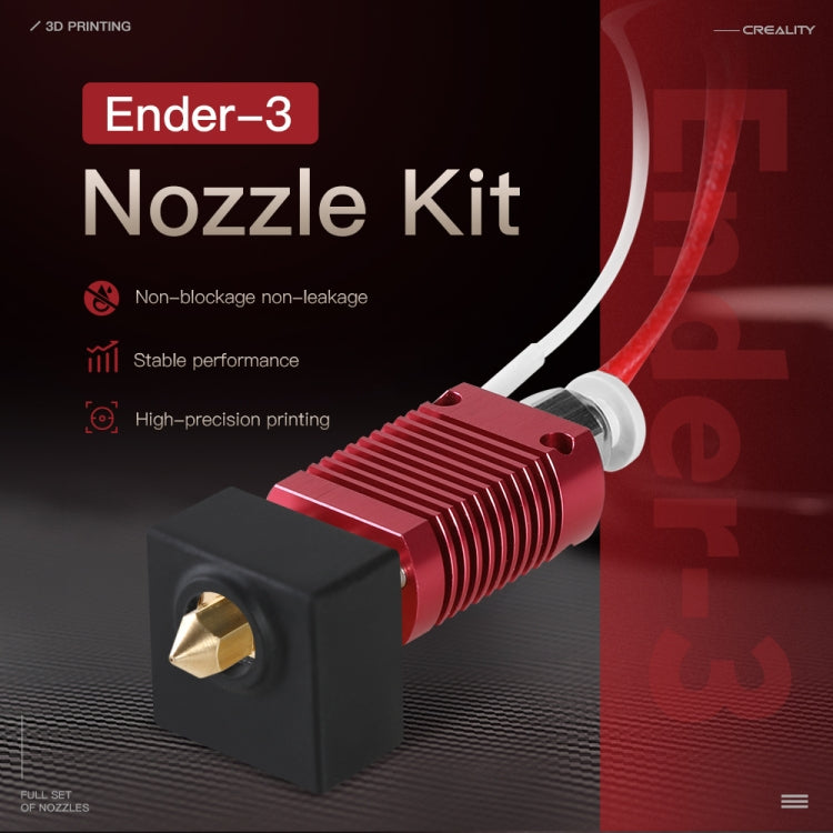 Creality 24V 40W Extruder Nozzle Hot End Kit with Temperature Thermistor & Heating Tube for Ender-3 3D Printer – Durable Build, Easy to Use