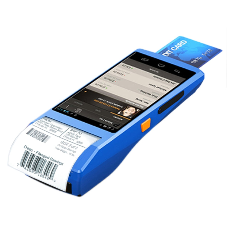 PDA-5501 Multi-function 5.5 inch IPS Screen IP65 Protection All-in-one Intelligent Terminal, Built-in Thermal Line Printer & MIC & Speaker, Support WiFi & Bluetooth & GPS – Bluetooth Blue