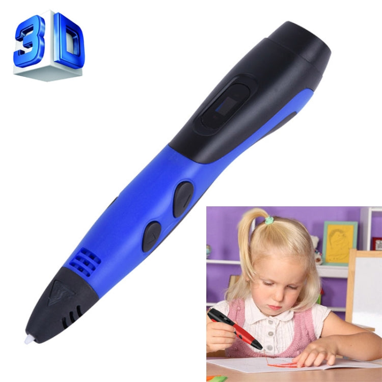 Gen 6th ABS / PLA Filament Kids DIY Drawing 3D Printing Pen with LCD Display(Blue+Black), EPR5210L, EPR5210R, EPR5210W, EPR5210Y EPR5210L