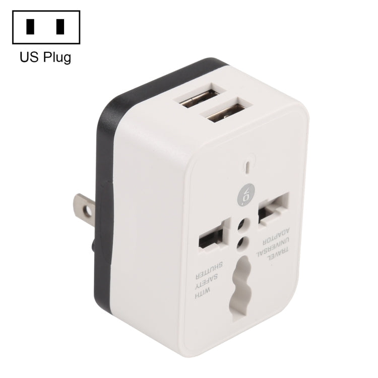 WN-2018 Dual USB Travel Charger Power Adapter Socket, US Plug, US Plug – TPU