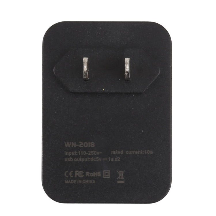 WN-2018 Dual USB Travel Charger Power Adapter Socket, US Plug, US Plug – TPU
