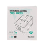 WN-2018 Dual USB Travel Charger Power Adapter Socket, US Plug, US Plug – TPU