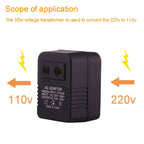 220V to 110V 50W AC Power Socket Adapter, EU/US Plug to US Plug, 220V to 110V 50W
