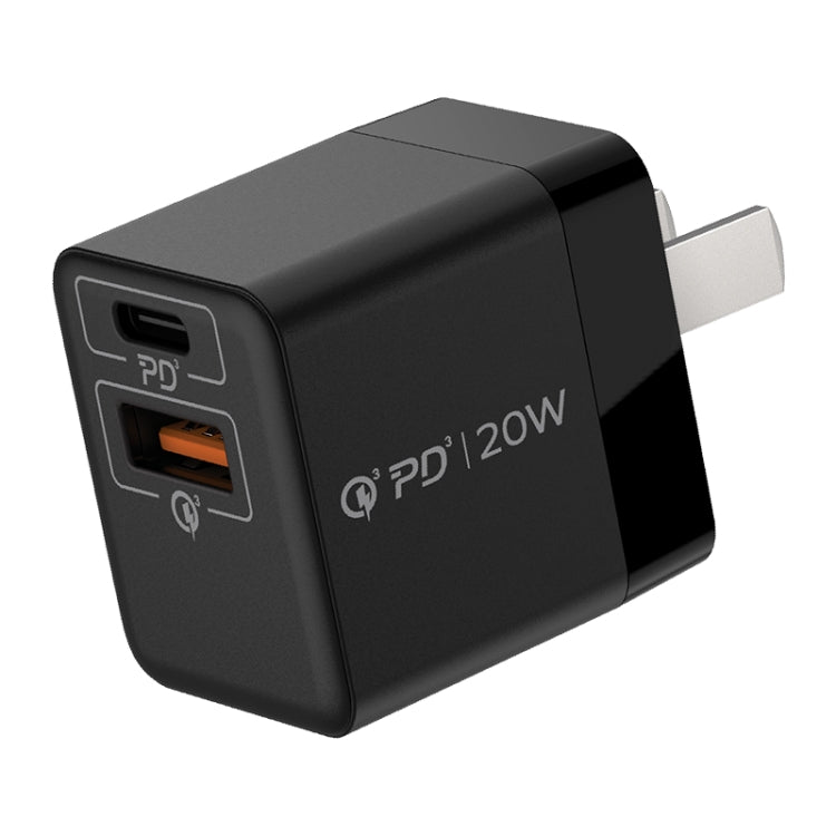 MOMAX UM36 PD 20W USB-C / Type-C + USB Fast Charger Power Adapter, CN Plug, UM36 – TPU
