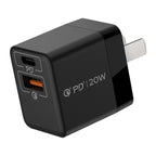 MOMAX UM36 PD 20W USB-C / Type-C + USB Fast Charger Power Adapter, CN Plug, UM36 – TPU