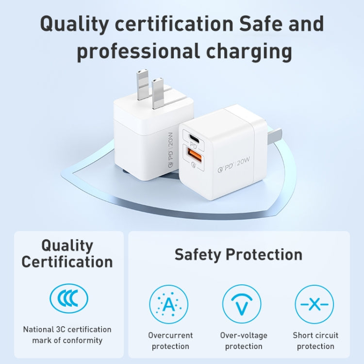 MOMAX UM36 PD 20W USB-C / Type-C + USB Fast Charger Power Adapter, CN Plug, UM36 – TPU