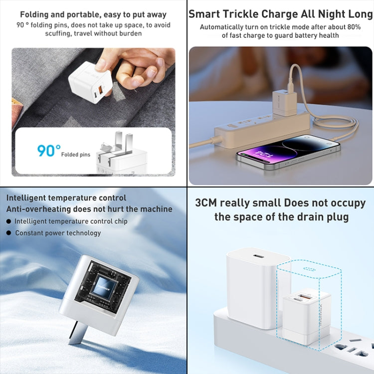MOMAX UM36 PD 20W USB-C / Type-C + USB Fast Charger Power Adapter, CN Plug, UM36 – TPU