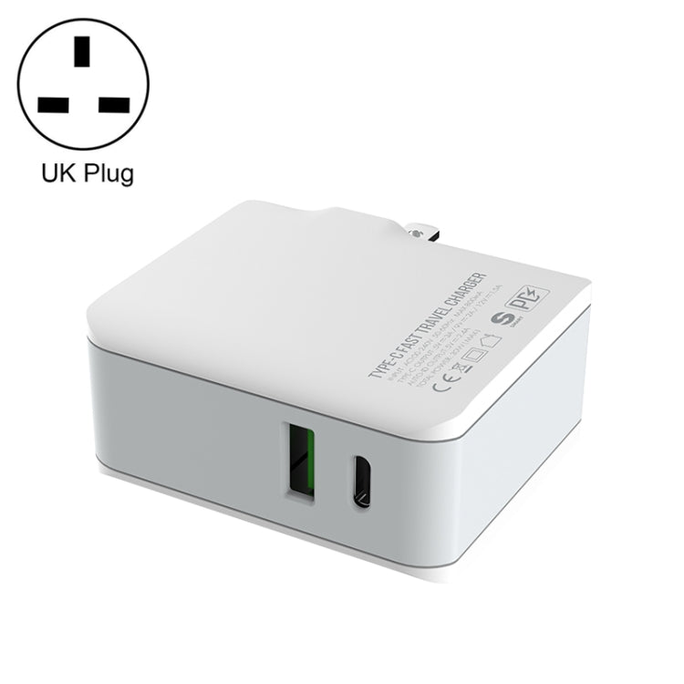 LDNIO A4403C 30W PD + Auto-id Foldable Fast Travel Charger with 1m USB-C / Type-C Cable, AU Plug, with Type-C Cable, 30W with Type-C Cable – TPU with Type-C Cable EPS0098UK