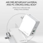 LDNIO A4403C 30W PD + Auto-id Foldable Fast Travel Charger with 1m USB-C / Type-C Cable, AU Plug, with Type-C Cable, 30W with Type-C Cable – TPU