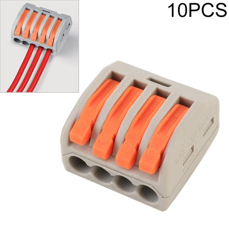 10 PCS 4 Port PCT Series Architectural Wiring Connector LED Lamp Conductor Distributor Junction Box Wire Joint, 4 Port 4 Port