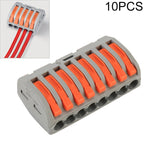 10 PCS 8 Port PCT Series Architectural Wiring Connector LED Lamp Conductor Distributor Junction Box Wire Joint, 8 Port 8 Port