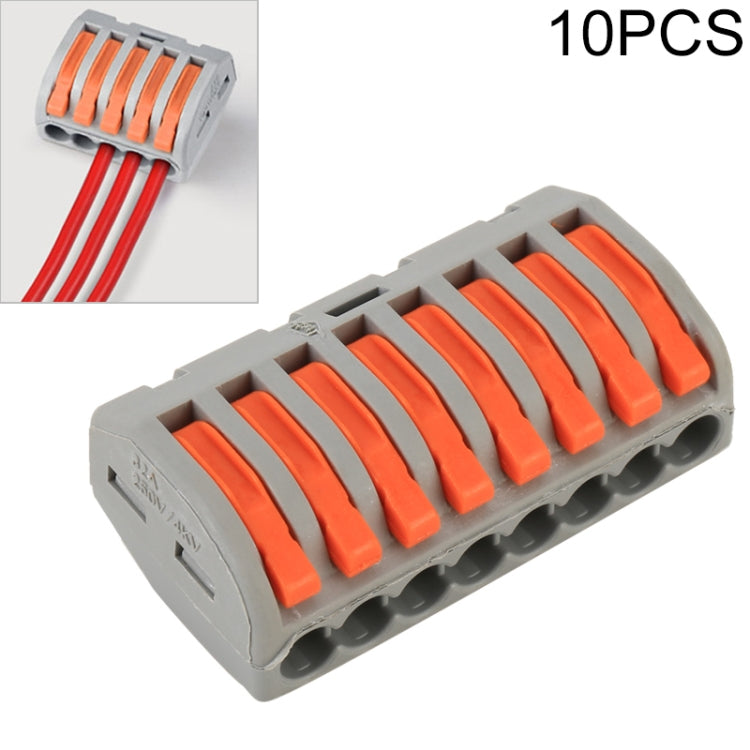 10 PCS 8 Port PCT Series Architectural Wiring Connector LED Lamp Conductor Distributor Junction Box Wire Joint, 8 Port 8 Port