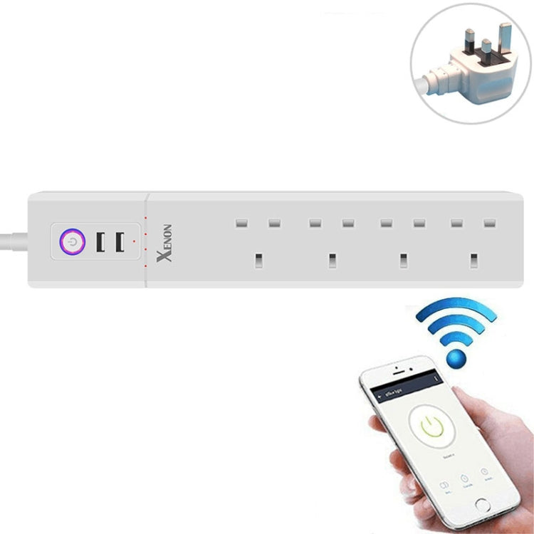 2 x USB Ports + 4 x UK Plug Jack WiFi Remote Control Smart Power Socket Works with Alexa & Google Home, Cable Length: 1.8m, AC 90-265V, UK Plug, 4xUSB + 3xUK Plug(UK Plug) 4xUSB + 3xUK Plug(UK Plug)