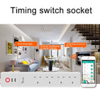 2 x USB Ports + 4 x UK Plug Jack WiFi Remote Control Smart Power Socket Works with Alexa & Google Home, Cable Length: 1.8m, AC 90-265V, UK Plug, 4xUSB + 3xUK Plug(UK Plug)