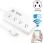 4 x USB Ports + 4 x US Plug Jack WiFi Remote Control Smart Power Socket Works with Alexa & Google Home, AC 110-240V, US Plug, 4xUSB + 4xUS Plug(US Plug) 4xUSB + 4xUS Plug(US Plug)