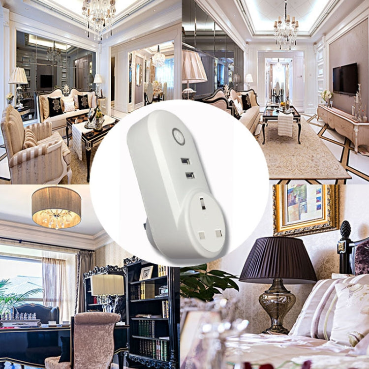 SA-002 2 USB Ports + 1 EU Socket WiFi Smart Power Plug Socket, Compatible with Alexa and Google Home, AC 110V-230V, US Plug, UK Plug