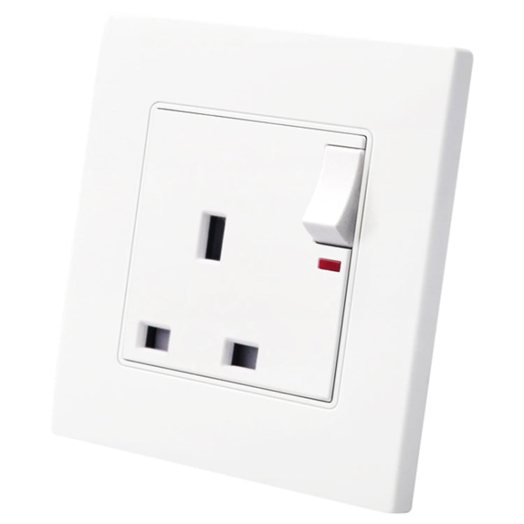 86 Type PC 13A Three Hole Power Socket with Light Switch, UK Plug – Durable Build, Easy to Use Default Title