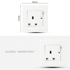 86 Type PC 13A Three Hole Power Socket with Light Switch, UK Plug – Durable Build, Easy to Use