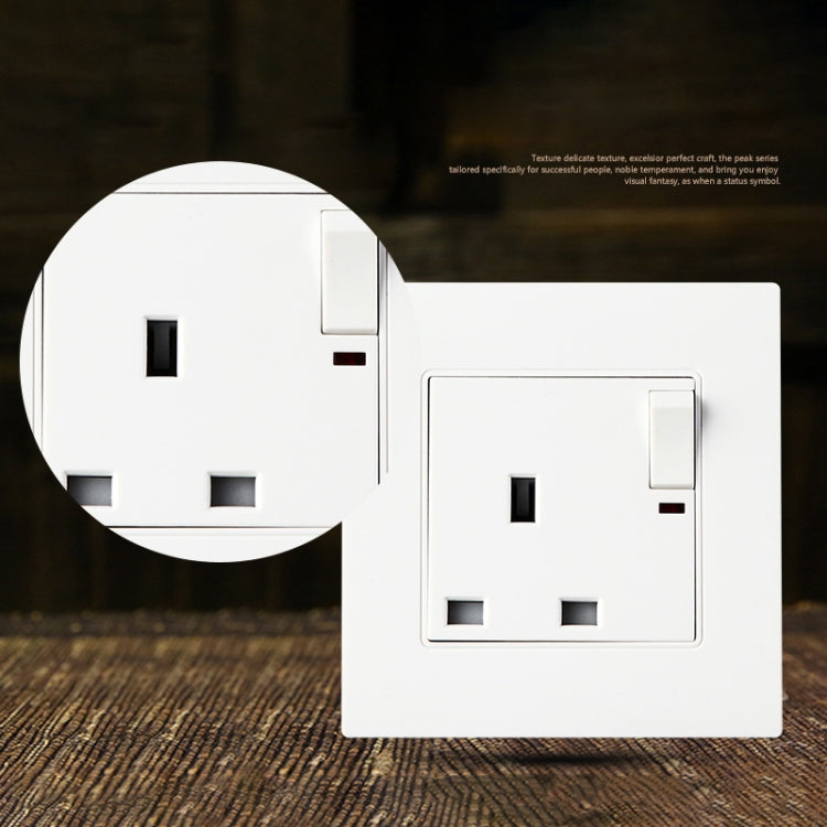 86 Type PC 13A Three Hole Power Socket with Light Switch, UK Plug – Durable Build, Easy to Use