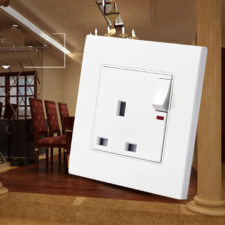 86 Type PC 13A Three Hole Power Socket with Light Switch, UK Plug – Durable Build, Easy to Use
