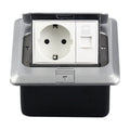 Hidden Pop-up Aluminum Alloy Computer Floor Socket with Cover Bottom Box, EU Plug Default Title
