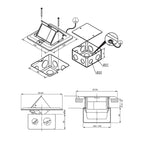 Hidden Pop-up Aluminum Alloy Computer Floor Socket with Cover Bottom Box, EU Plug