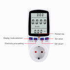 AC 230V 50Hz Max 16A LCD Display Energy Meter Watt Volt Voltage Power Analyzer Automatic Electricity Monitor Analyzer Power, EU Plug, AC 230V EU Plug – Durable Build, Easy to Use