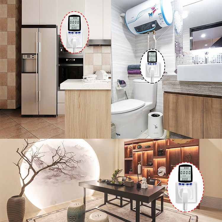AC 230V 50Hz Max 16A LCD Display Energy Meter Watt Volt Voltage Power Analyzer Automatic Electricity Monitor Analyzer Power, EU Plug, AC 230V EU Plug – Durable Build, Easy to Use