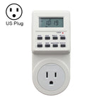 AC 120V Smart Home Plug-in LCD Display Clock Summer Time Function 12/24 Hours Changeable Timer Switch Socket, US Plug, AC 120V US Plug AC 120V US Plug