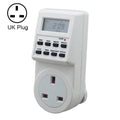 AC 230V Smart Home Plug-in LCD Display Clock Summer Time Function 12/24 Hours Changeable Timer Switch Socket, UK Plug, AC 230V UK Plug AC 230V UK Plug