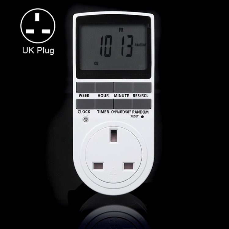 AC 230V Smart Home Plug-in LCD Display Clock Summer Time Function 12/24 Hours Changeable Timer Switch Socket, UK Plug, AC 230V UK Plug AC 230V UK Plug