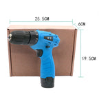 VOTO 12V Stepless Speed Regulation Rechargeable Hand Drill Set Electric Drill Power Tools with LED Light, AC 220V, US Plug, Random Color Delivery, 12V Single Speed Paper Box Package