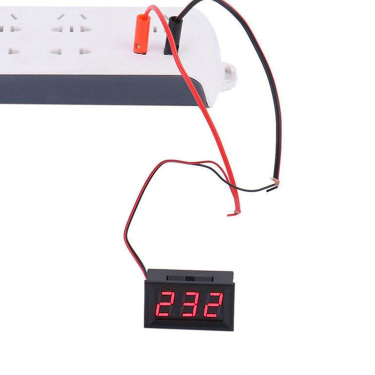 10 PCS 0.56 inch 2 Welding Wires Digital Voltage Meter with Shell, Color Light Display, Measure Voltage: DC 4.5-30V