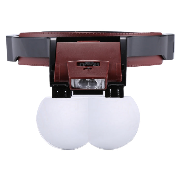 Multi-function Adjustable Maintenance Dentistry Reading Head Magnifier with 2 LED Light & 4 Lenses (1.7X, 2X, 2.5X, 4X), 5 Lens 1.0X-3.5X (Black)
