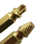 4 in 1 Screw Extractor Drill Bits Tool Broken Bolt Remover(1#, 2#, 3#, 4#), with Plastic Case, Gold s2, Gold 4341, 4341, s2