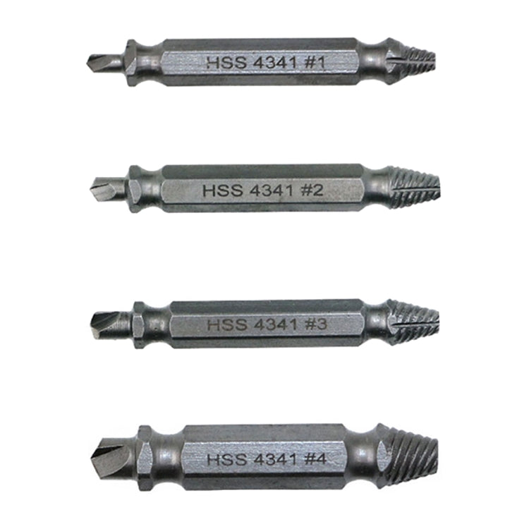 4 in 1 Screw Extractor Drill Bits Tool Broken Bolt Remover(1#, 2#, 3#, 4#), with Plastic Case, Gold s2, Gold 4341, 4341, s2 4341 ETP2584C