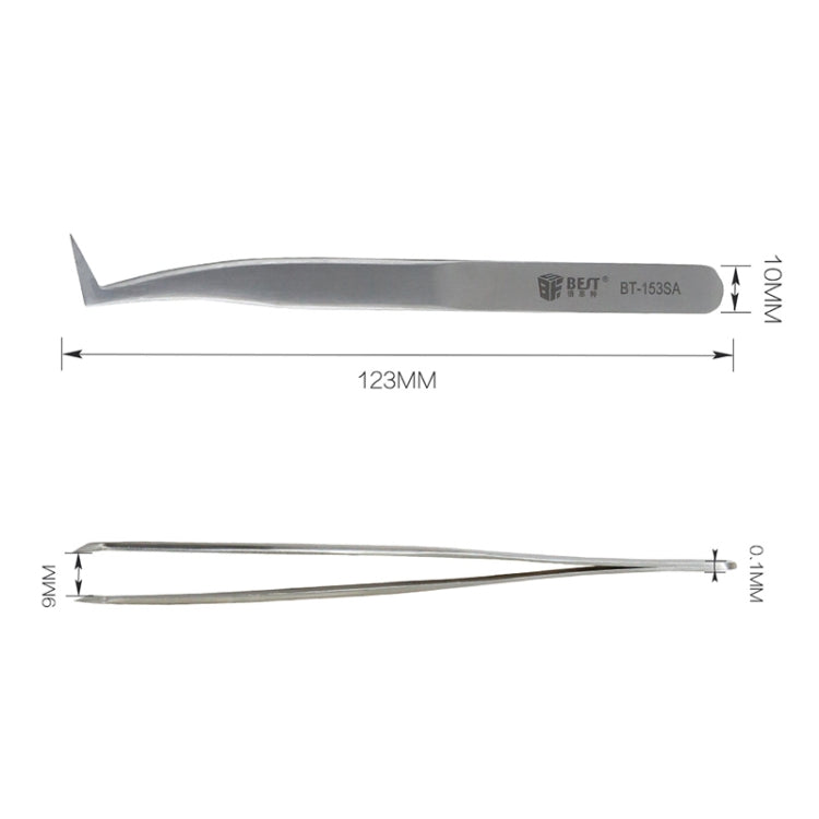 BEST BST-153SA Stainless Steel Curved For Eyelash Extension Makeup Tools – Magnetic