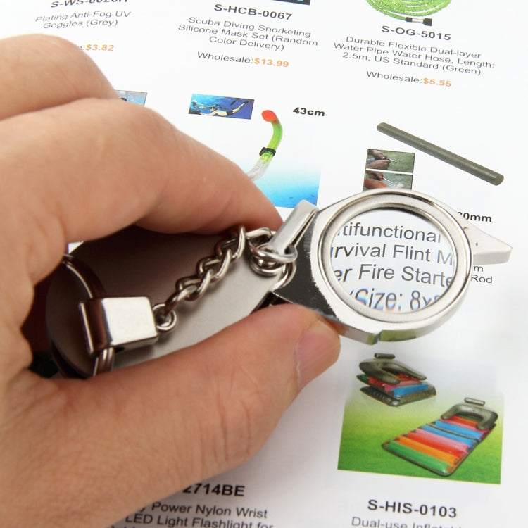 Portable Folding Loupe Metal Jewelry Antique Magnifier Magnifying Eye Glass Lens Keychain Default Title
