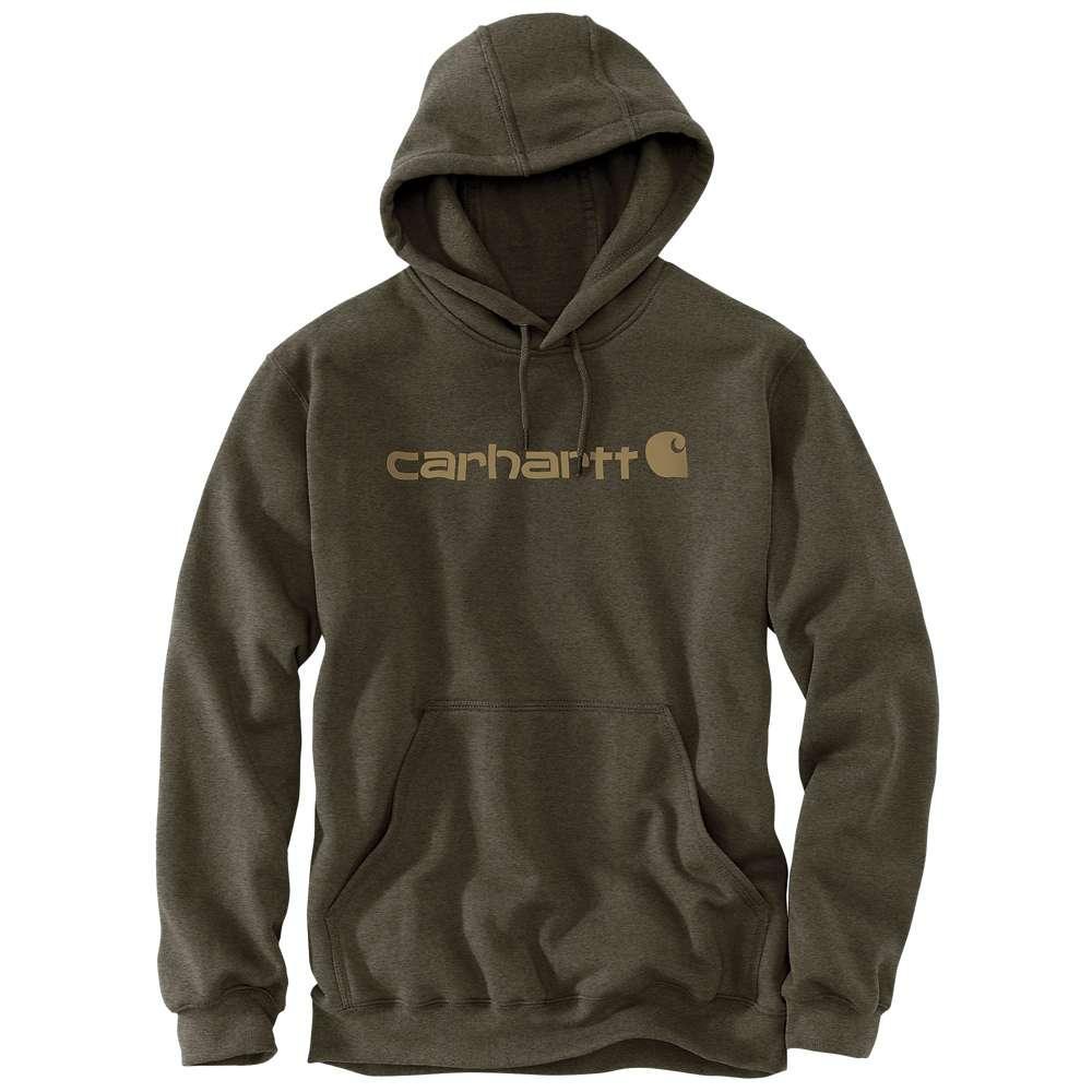 Carhartt 100074 Loose Fit Mid-Weight Logo Graphic Hoodie BURNISHED LOGS HEATHER