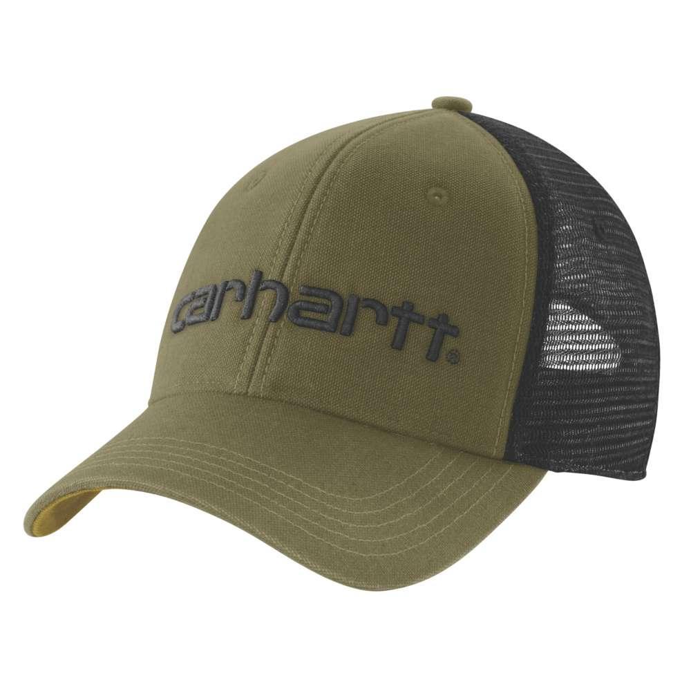 Carhartt 101195 Canvas Mesh Back Logo Graphic Cap DARK BRONZED GREEN One Size