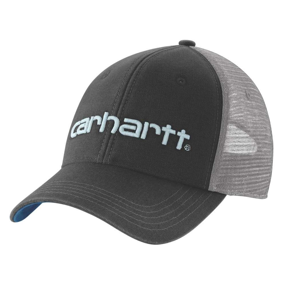 Carhartt 101195 Canvas Mesh Back Logo Graphic Cap BLACK DARK HORIZON BLUE One Size